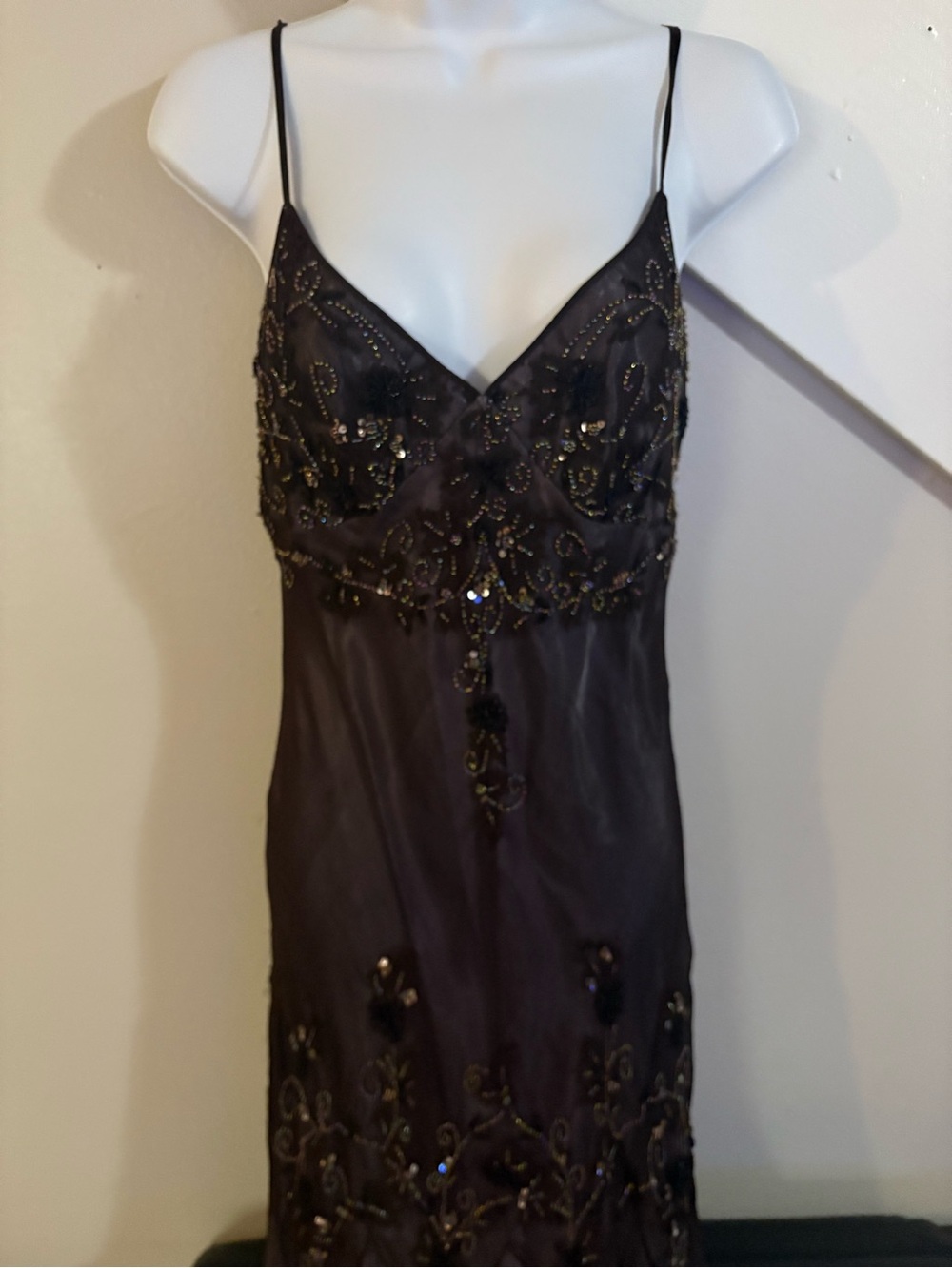 Adrianna Papell Evening brown and purple silk dress size 12 - Picture 3 of 16